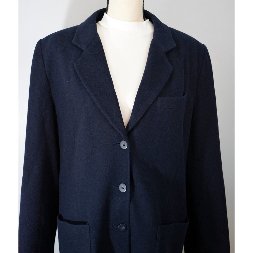 Eddie Bauer Wool Blazer in Navy Blue Size LRG